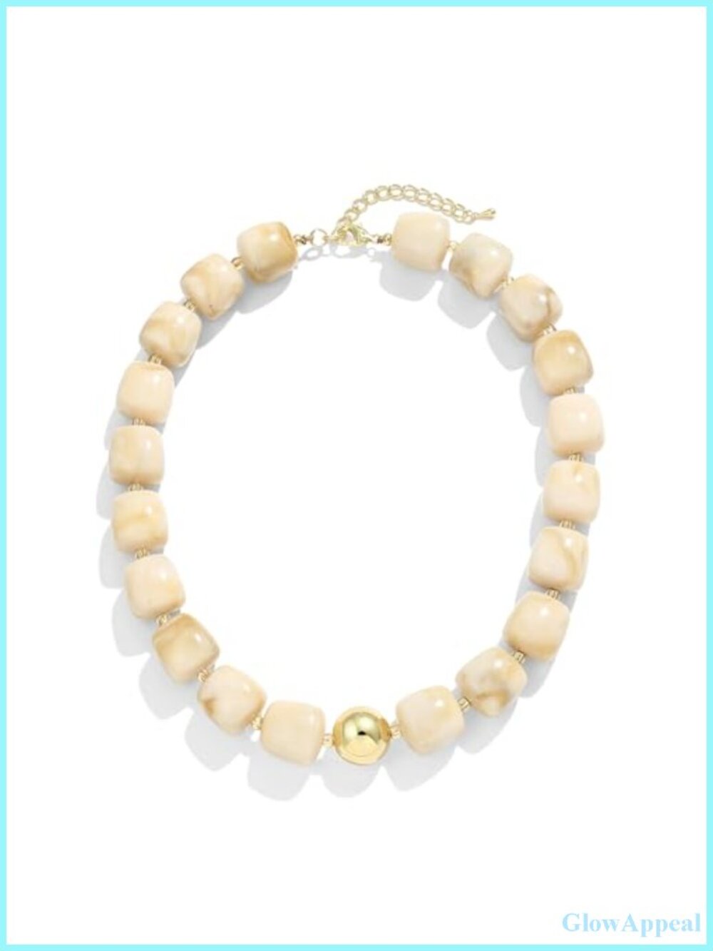 Bold Statement Beaded Necklace Resin Square Bead Choker